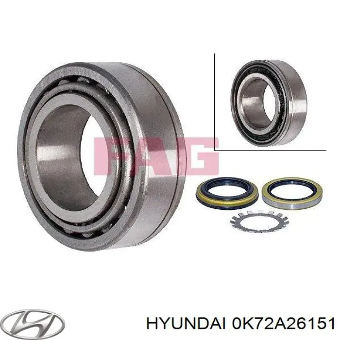 Lożysko piasty tylnej Hyundai/Kia 0K72A26151 cena, od 33,23 USD