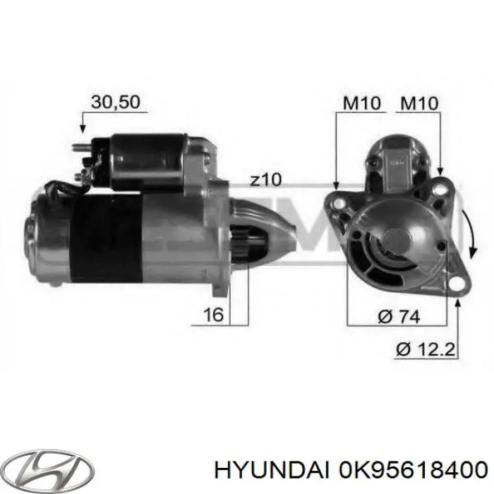 0K95618400 Hyundai/Kia rozrusznik