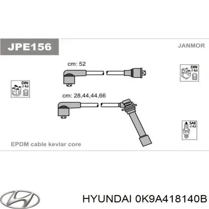 Zestaw przewodów wysokiego napięcia Hyundai/Kia 0K9A418140B cena, od 25,32 USD