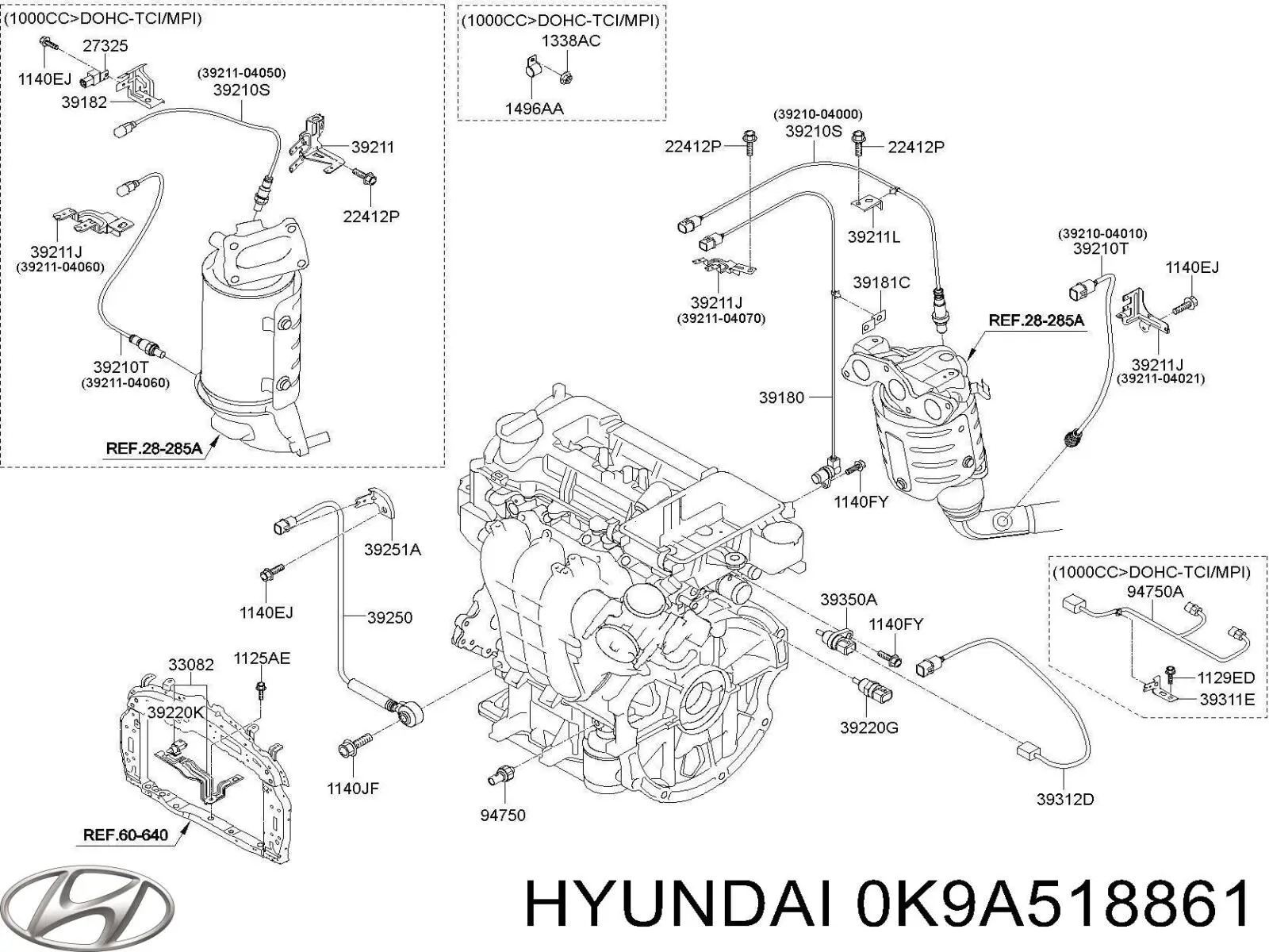 Sonda lambda, czujnik tlenu Hyundai/Kia 0K9A518861 cena, od 119,19 USD