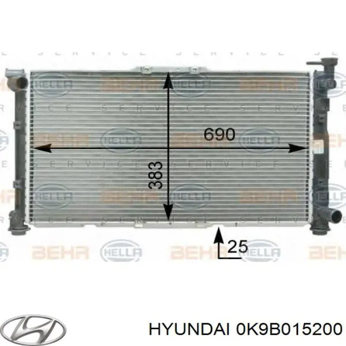 0K9B015200 Hyundai/Kia Chłodnica silnika
