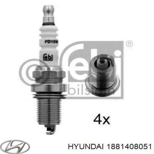 Do koszyka 1881408051 Hyundai/Kia Świeca zapłonowa