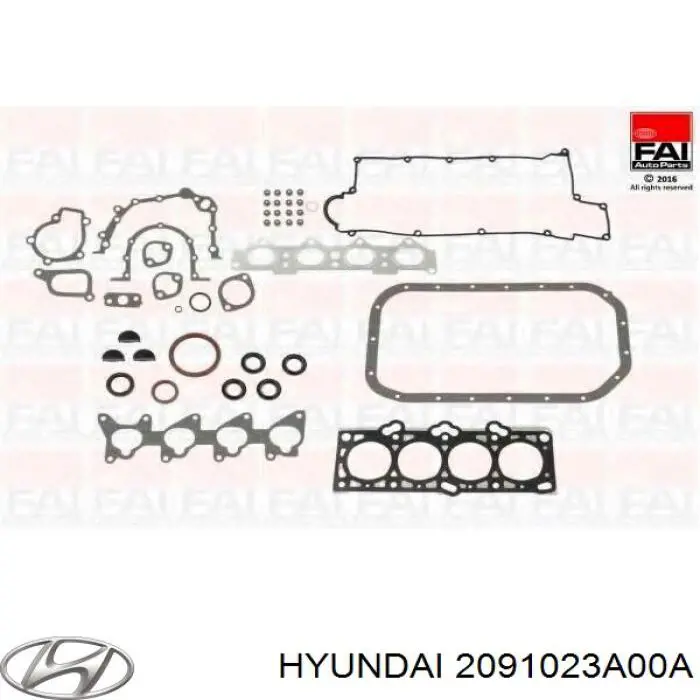 Do koszyka 2091023A00A Hyundai/Kia Zestaw uszczelek silnika pełny