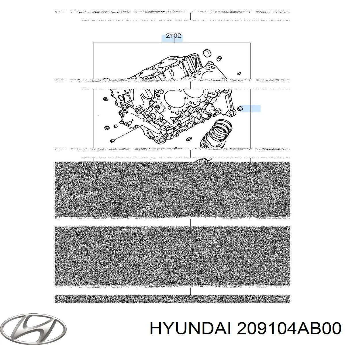 209104AB00 Hyundai/Kia Zestaw uszczelek silnika pełny
