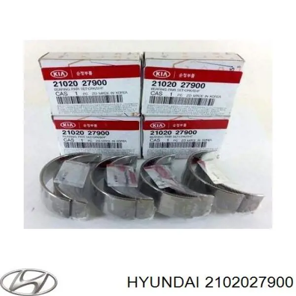Do koszyka 2102027900 Hyundai/Kia Panewki główne wału korbowego, zestaw, standardowe (STD)