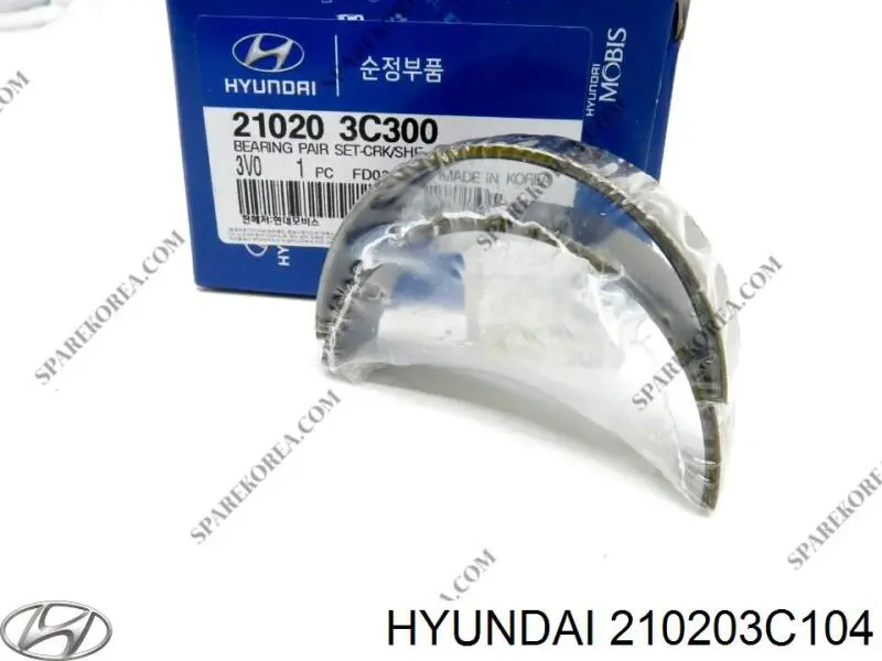 Panewki główne wału korbowego, zestaw, standardowe (STD) Hyundai/Kia 210203C104 cena, od 14,59 USD