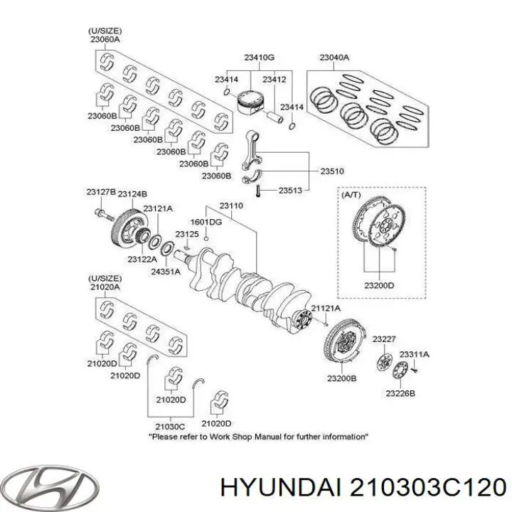 Półpierścień oporowy wału korbowego, STD, zestaw Hyundai/Kia 210303C120 cena, od 5,22 USD