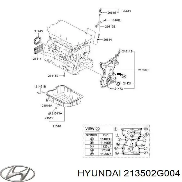 213502G004 Hyundai/Kia Pokrywa silnika przednia