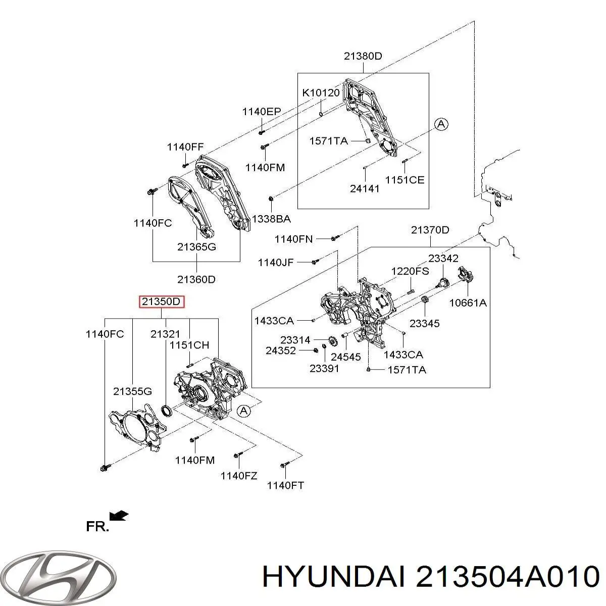 Do koszyka 213504A010 Hyundai/Kia Pokrywa silnika przednia