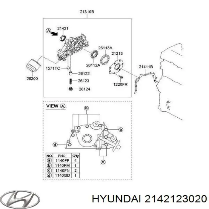 Uszczelniacz wału korbowego przedni Hyundai/Kia 2142123020 cena, od 7,40 USD