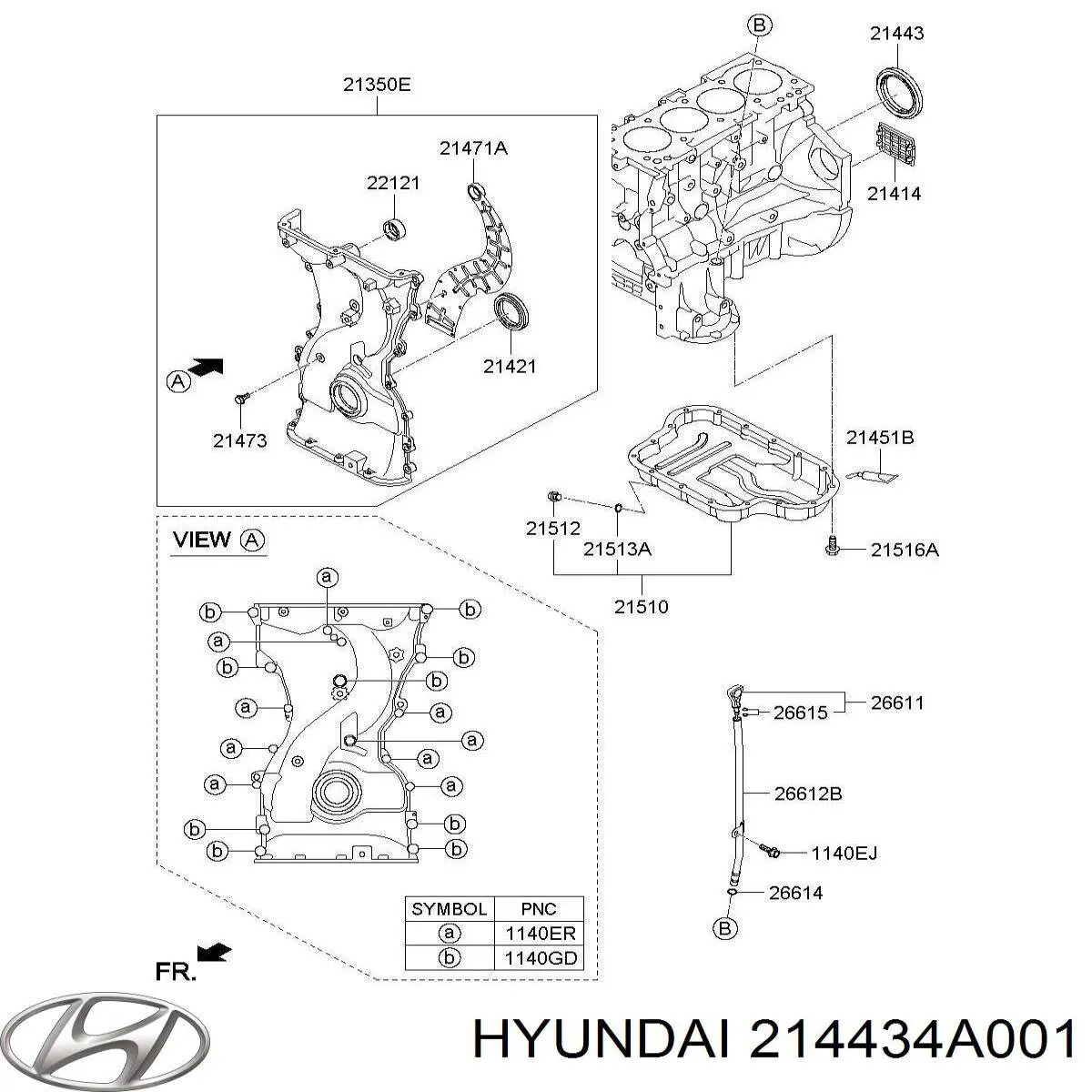 Do koszyka 214434A001 Hyundai/Kia Uszczelniacz wału korbowego silnika tylny