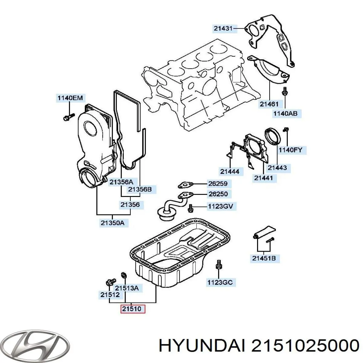Do koszyka 2151025000 Hyundai/Kia Miska olejowa silnika