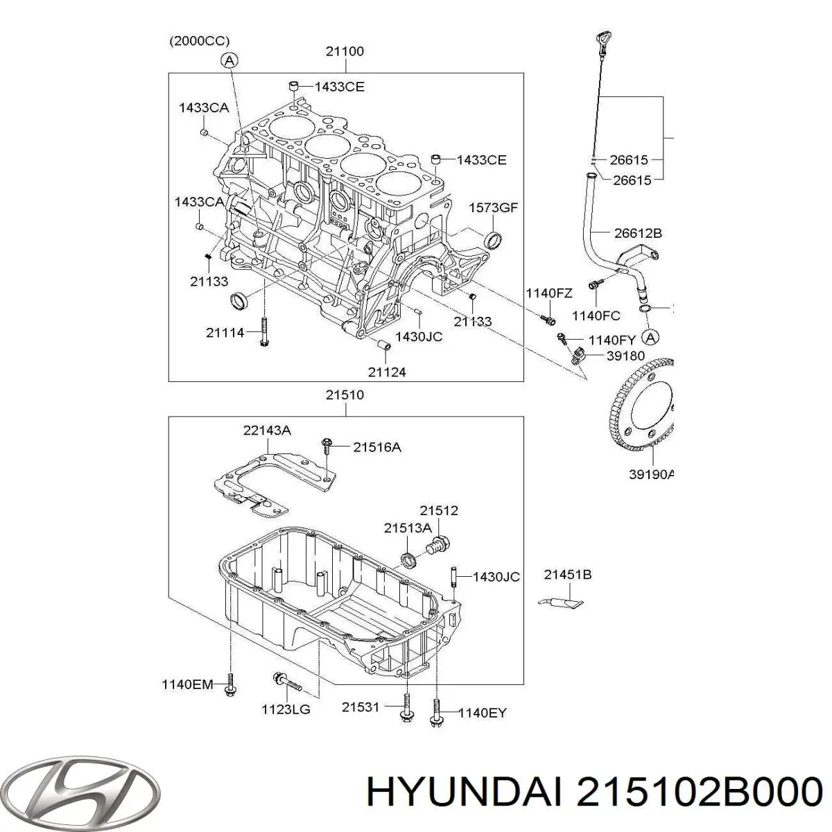 Miska olejowa silnika Hyundai/Kia 215102B000 cena, od 28,53 USD