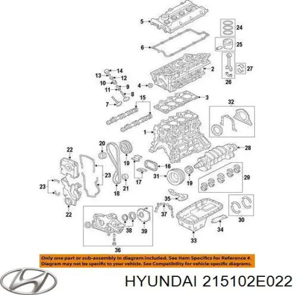 215102E022 Hyundai/Kia Miska olejowa silnika
