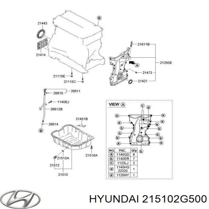 Miska olejowa silnika Hyundai/Kia 215102G500 cena, od 57,07 USD