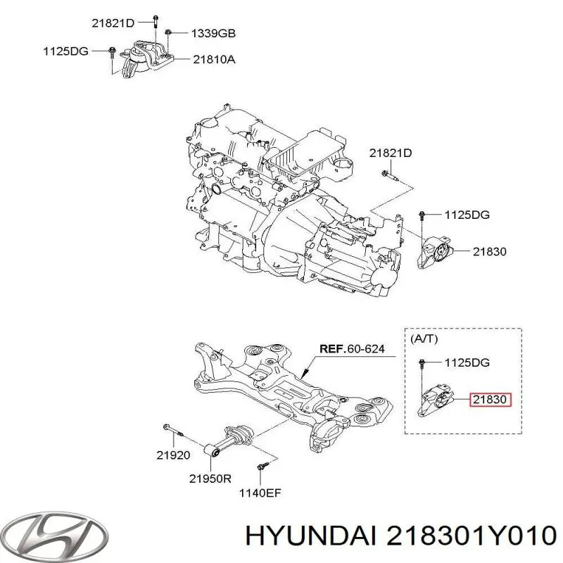 Poduszka (podpora) silnika lewa Hyundai/Kia 218301Y010 cena, od 60,18 USD