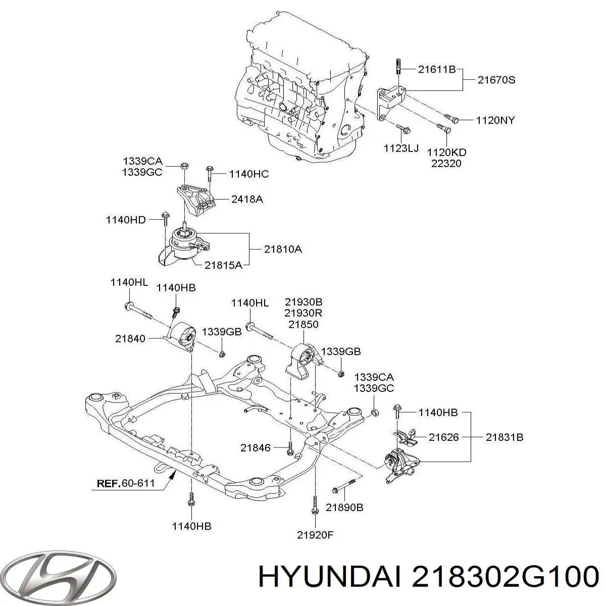 Poduszka (podpora) silnika lewa Hyundai/Kia 218302G100 cena, od 81,98 USD