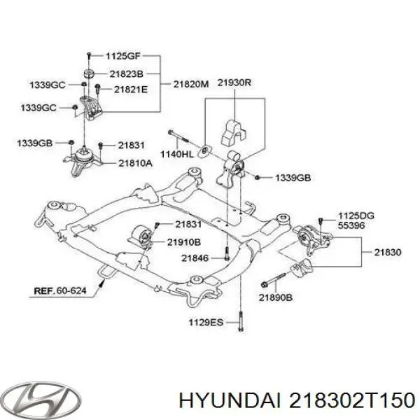 Poduszka (podpora) silnika lewa Hyundai Sonata VI sedana (YF) (2009 - 2015) cena, od 104,76 USD