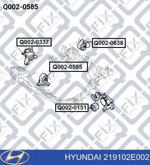 Poduszka (podpora) silnika przednia Hyundai/Kia 219102E002 cena, od 34,64 USD