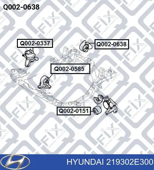 Poduszka (podpora) silnika tylna Hyundai/Kia 219302E300 cena, od 26,62 USD