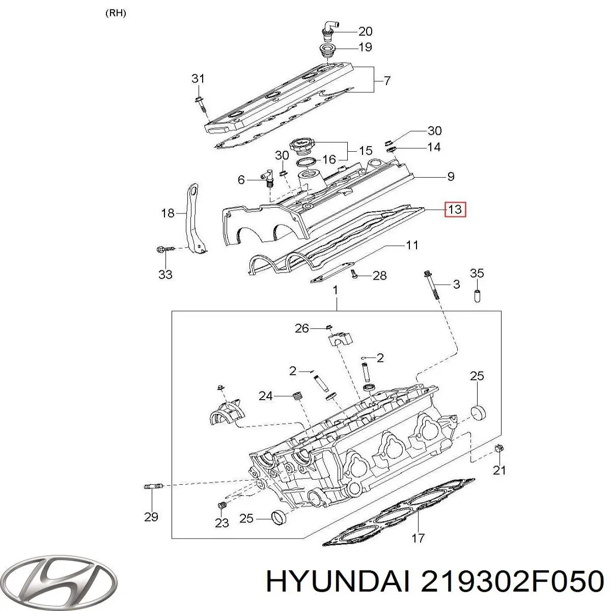 219302F050 Hyundai/Kia Poduszka (podpora) silnika tylna