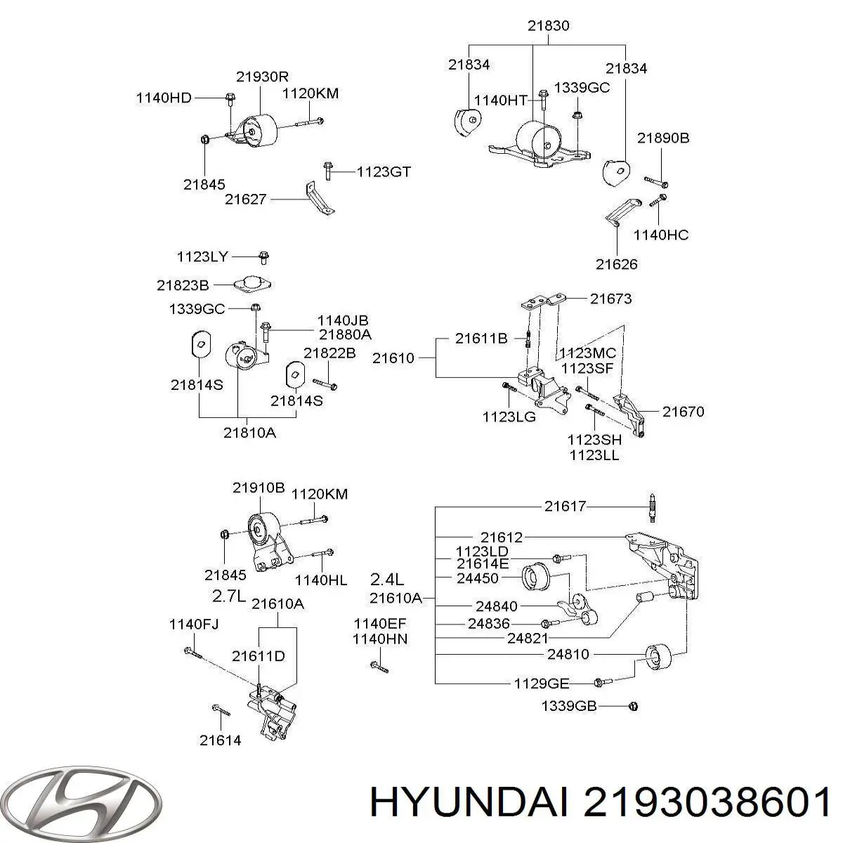  Poduszka (podpora) silnika tylna Hyundai Sonata 4