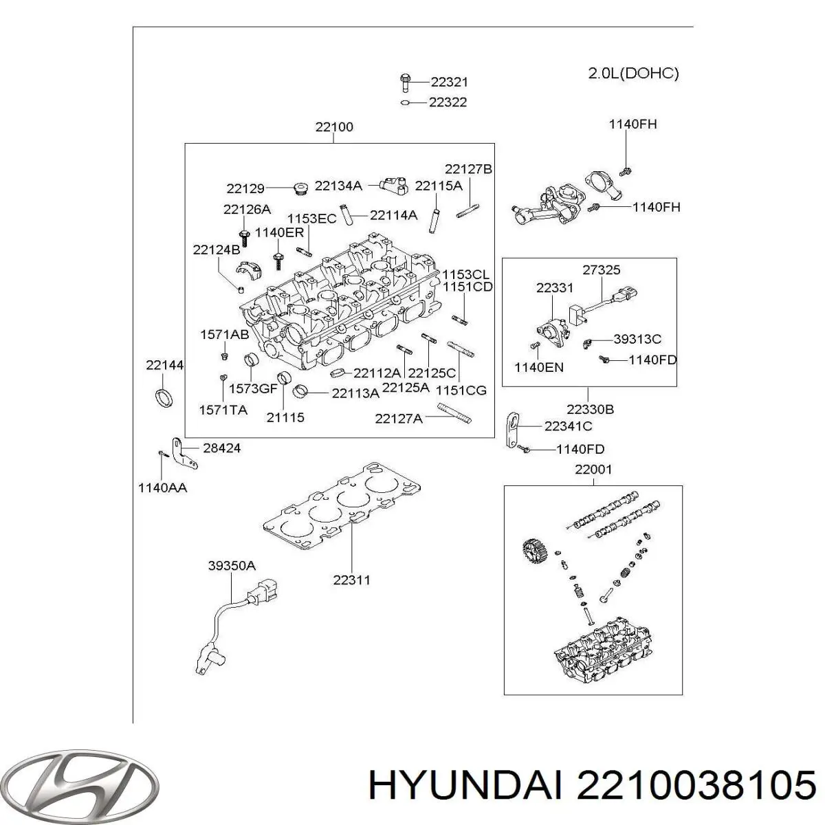 Głowica cylindrów Hyundai Sonata IV sedana (EU4) (2001 - 2005) cena, od 1181,91 USD