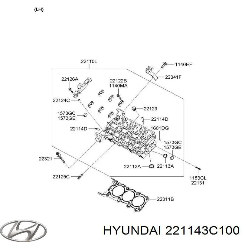 221143C100 Hyundai/Kia Prowadnica zaworu