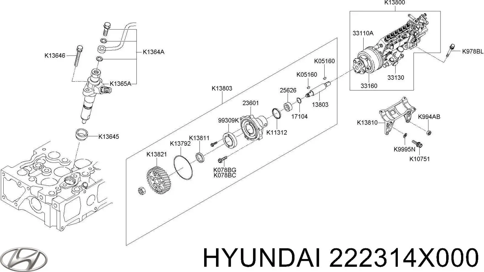 222314X000 Hyundai/Kia Kompensator hydrauliczny (popychacz hydrauliczny), popychacz zaworu