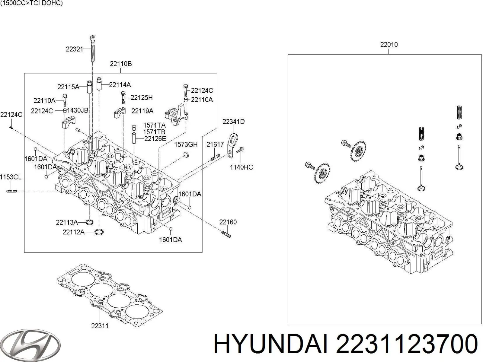 2231123700 Hyundai/Kia Uszczelka głowicy cylindrów