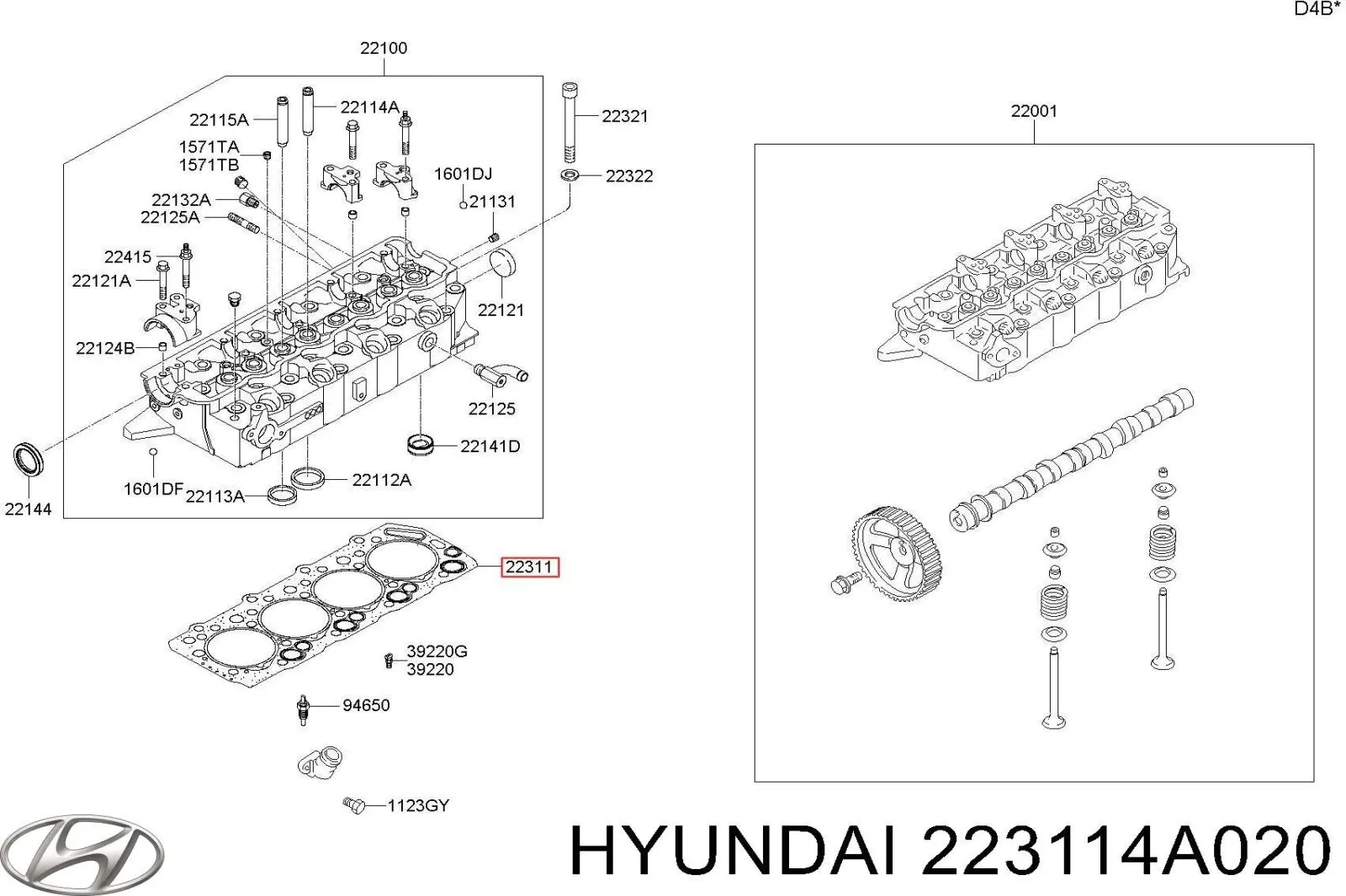 Uszczelka głowicy cylindrów Hyundai/Kia 223114A020 cena, od 48,68 USD