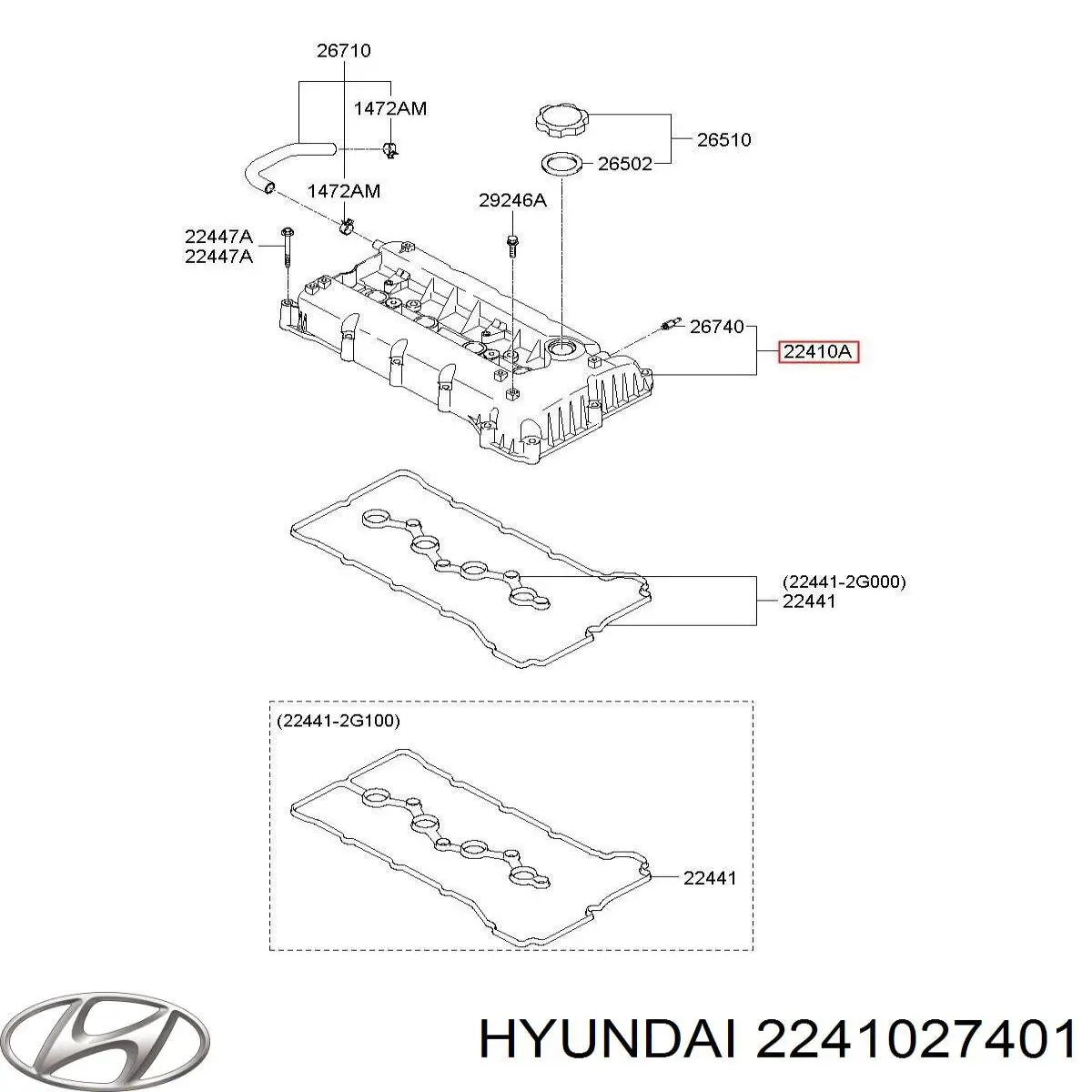 Pokrywa zaworowa do Hyundai Trajet  FO