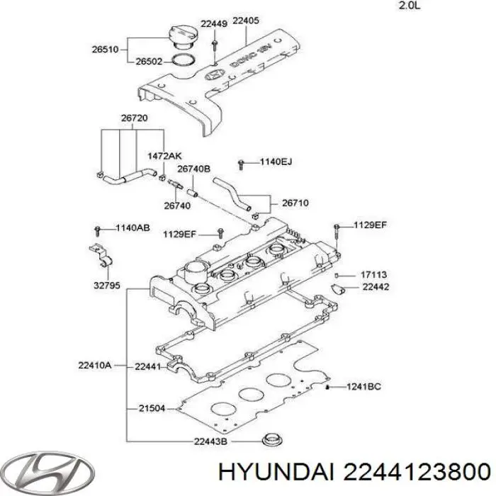 Do koszyka 2244123800 Hyundai/Kia Uszczelka pokrywy zaworowej silnika