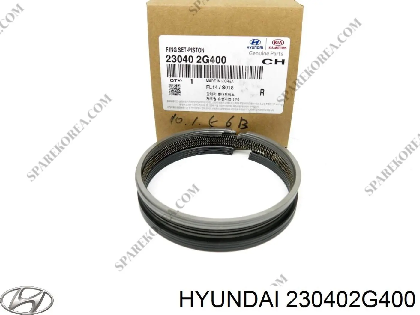 230402G400 Hyundai/Kia Zestaw pierścieni tłokowych do silnika, STD