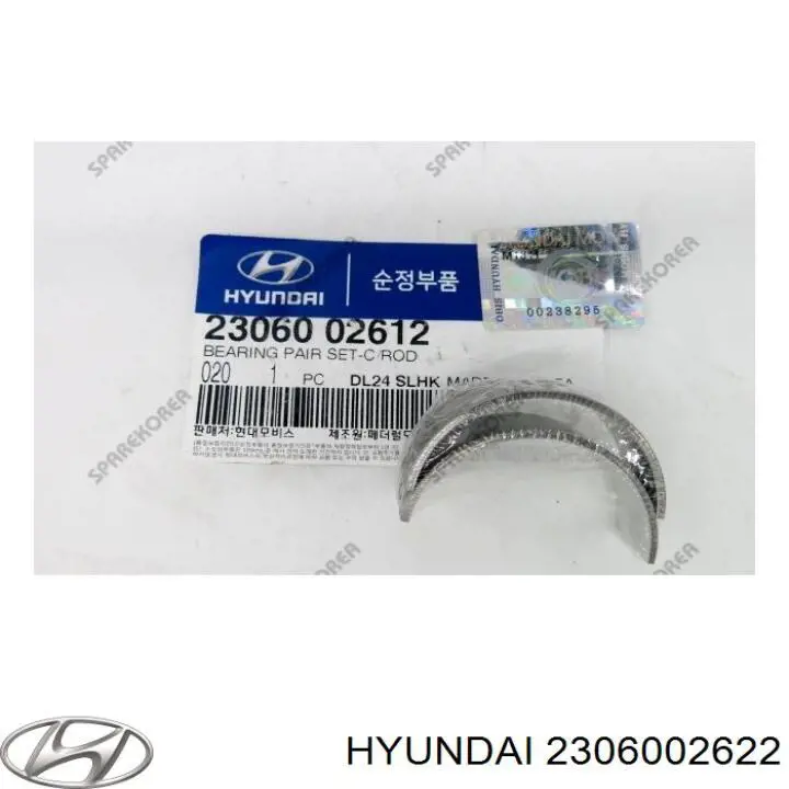 Panewki korbowodowe wału korbowego, zestaw, standardowe (STD) Hyundai/Kia 2306002820 cena, od 19,76 USD