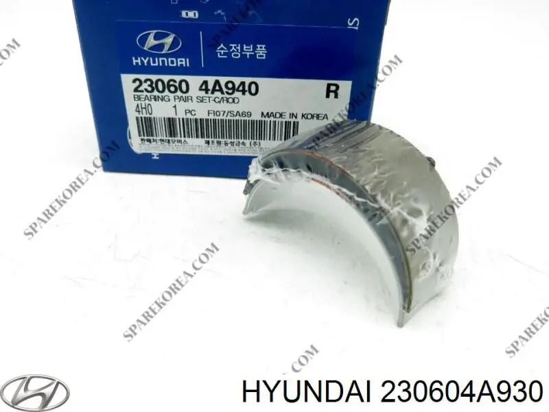 Panewki korbowodowe wału korbowego, zestaw, 1. naprawa (+0,25) Hyundai/Kia 230604A930