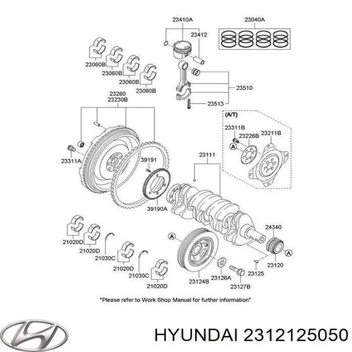 Koło zębate walcowe napędu wałka rozrządu Hyundai/Kia 2312125050 cena, od 28,64 USD