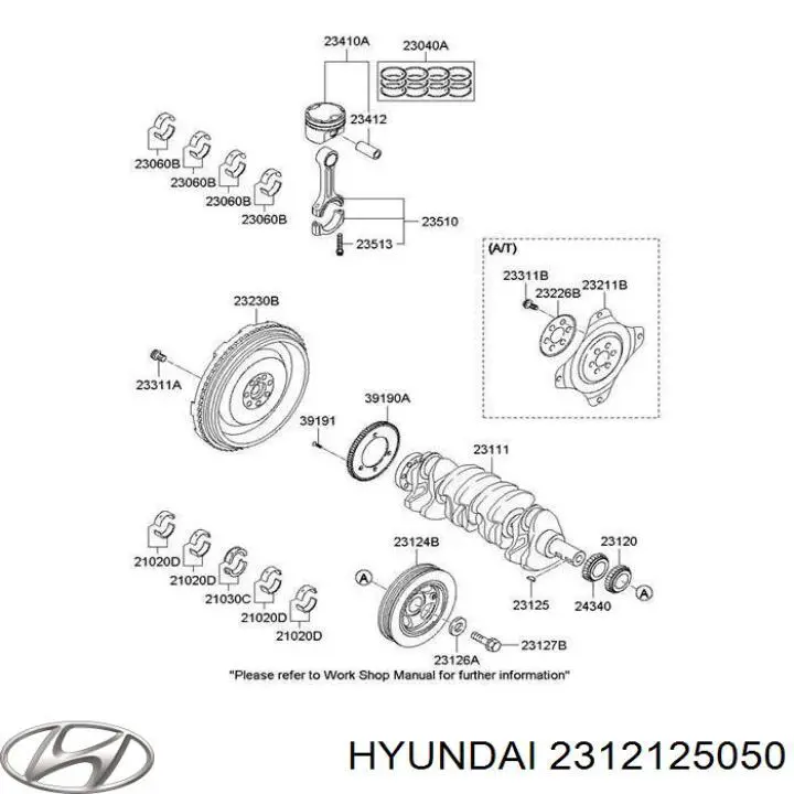 Koło zębate walcowe napędu wałka rozrządu Hyundai/Kia 2312125050 cena, od 29,68 USD