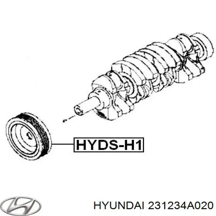 Do koszyka 231234A020 Hyundai/Kia Koło pasowe wału korbowego