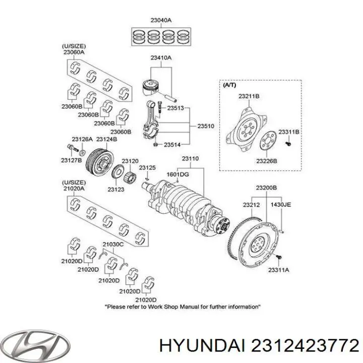 Koło pasowe wału korbowego Hyundai/Kia 2312423772 cena, od 87,84 USD