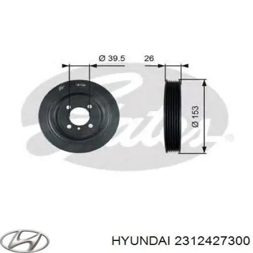 Koło pasowe wału korbowego Hyundai/Kia 2312427300