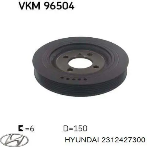 Do koszyka 2312427300 Hyundai/Kia Koło pasowe wału korbowego