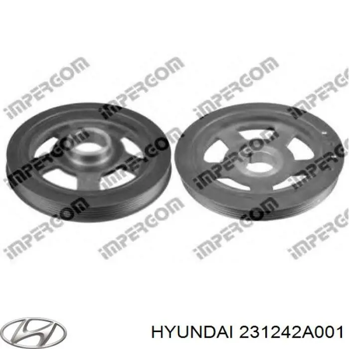 Do koszyka 231242A001 Hyundai/Kia Koło pasowe wału korbowego