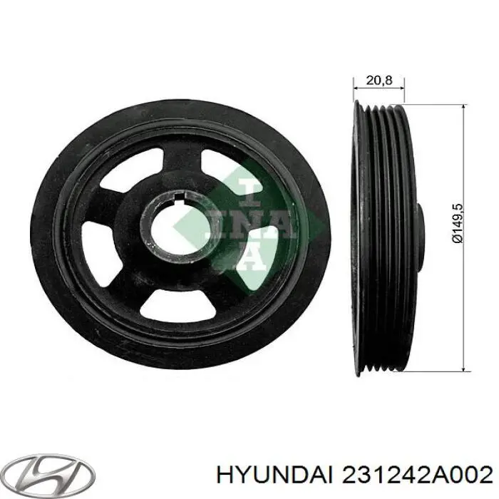 231242A002 Hyundai/Kia Koło pasowe wału korbowego