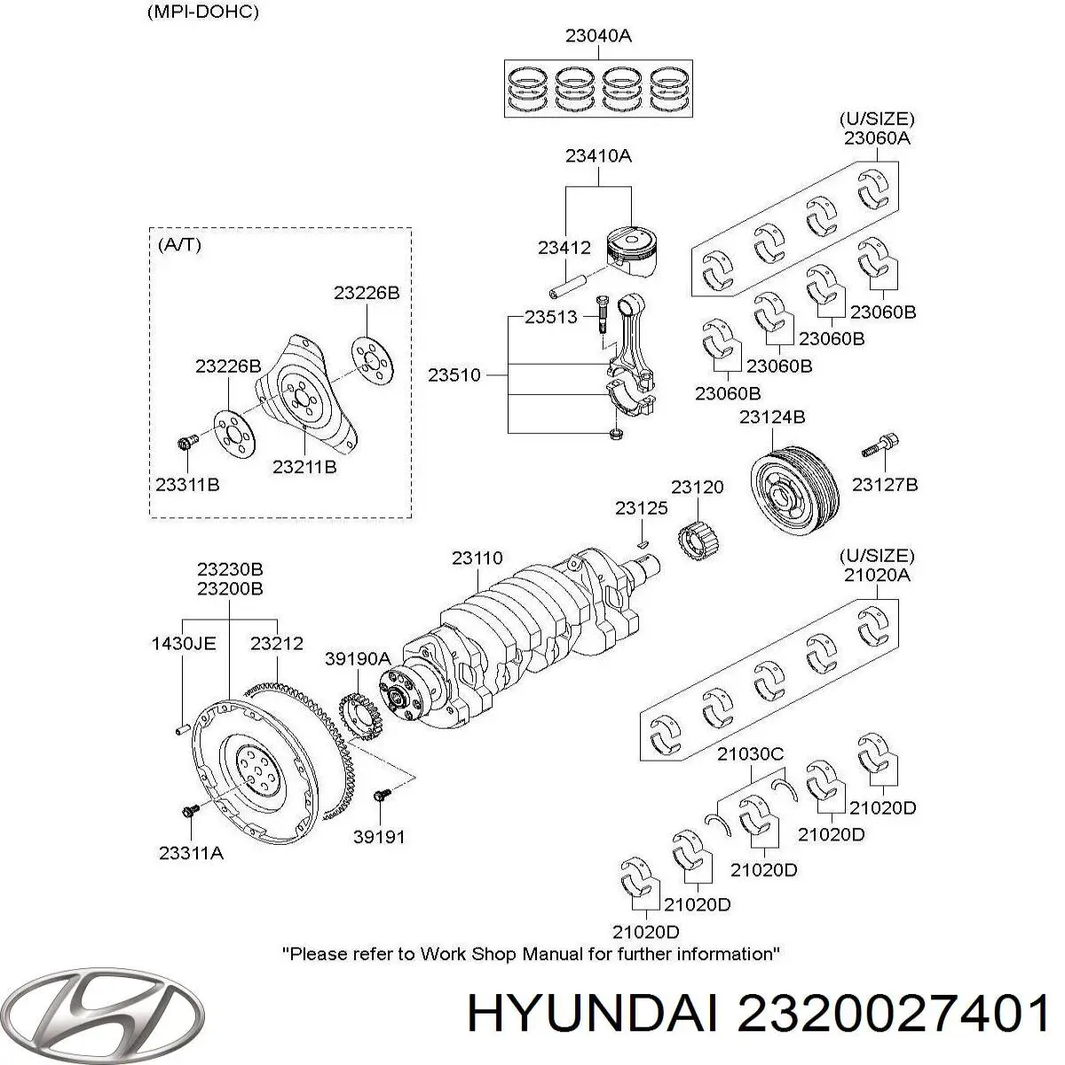 Koło zamachowe silnika Hyundai/Kia 2320027401 cena, od 573,29 USD
