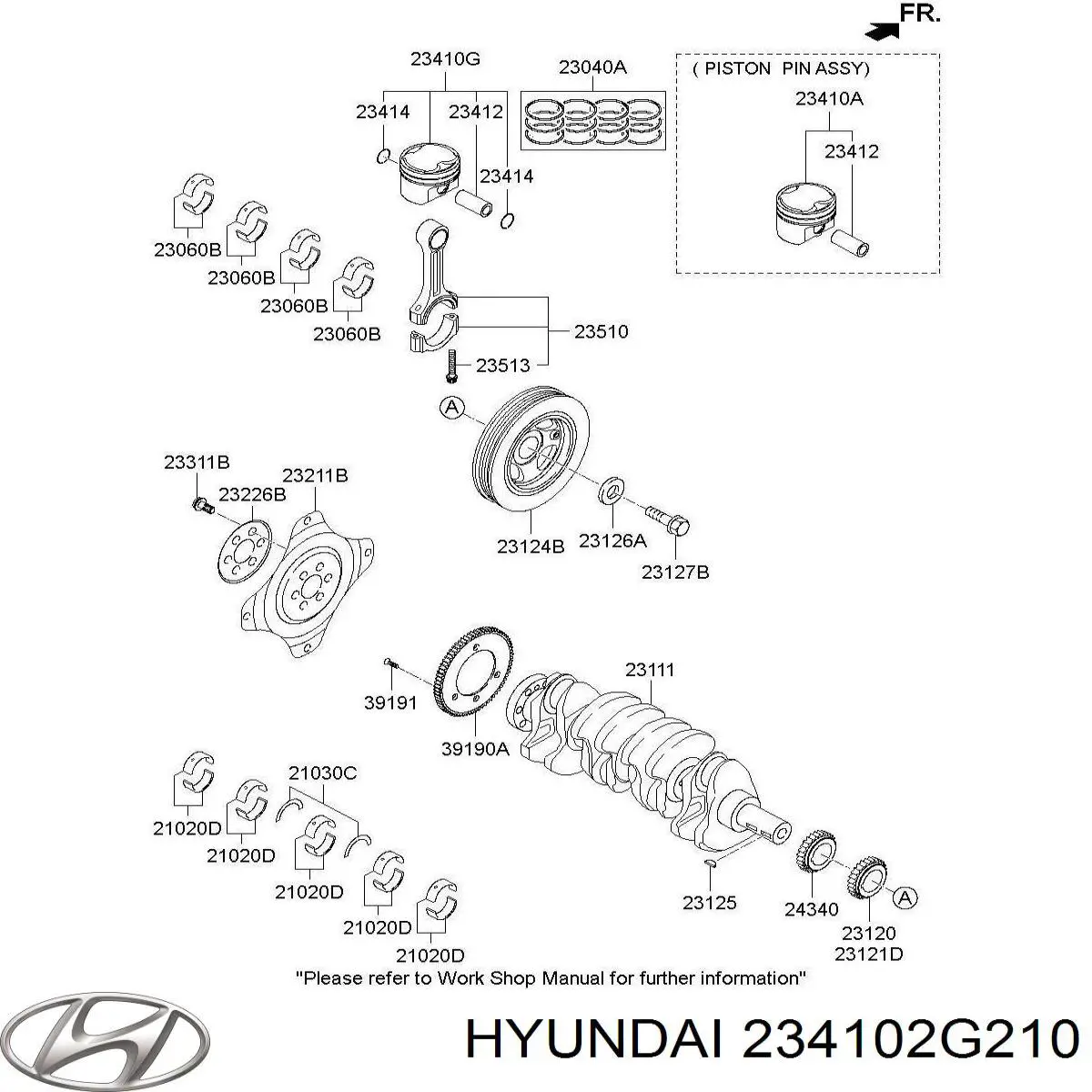 Tłok ze sworzniem bez pierścieni, STD Hyundai/Kia 234102G210 cena, od 26,98 USD