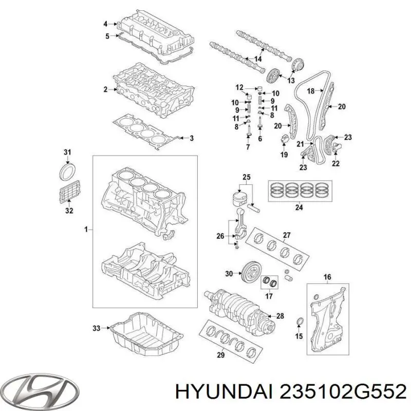 Korbowód tłoka silnika Hyundai/Kia 235102G552 cena, od 123,12 USD
