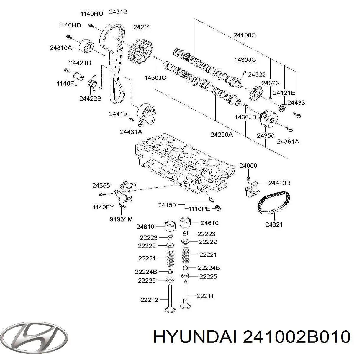 241002B010 Hyundai/Kia wał rozrządu silnika ssący, dolotowy