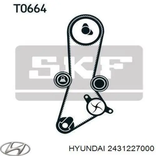 Pasek rozrządu Hyundai/Kia 2431227000 cena, od 23,99 USD