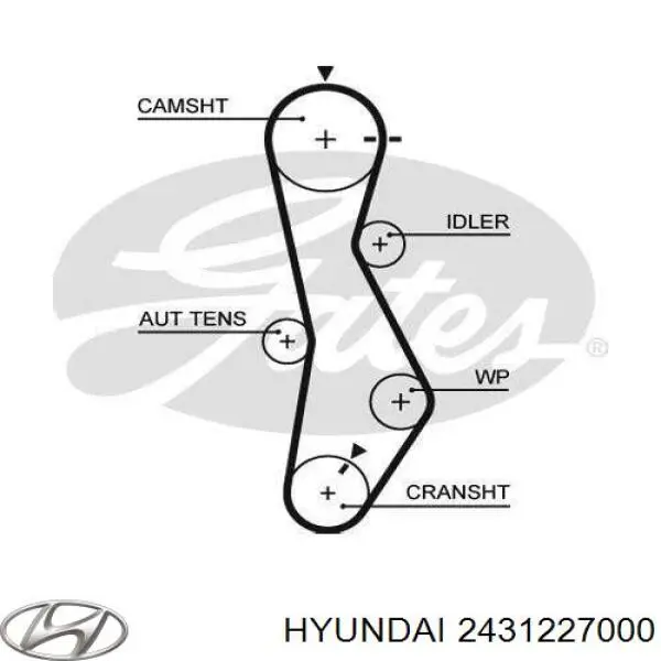 Do koszyka 2431227000 Hyundai/Kia Pasek rozrządu